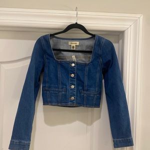 Madewell Denim Square-Neck Crop Top